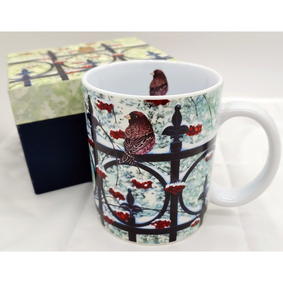 Gift for Bird Lover Coffee Mug Sparrow On The Fence Lang & Wise Vintage 2004 - Picture 2 of 16